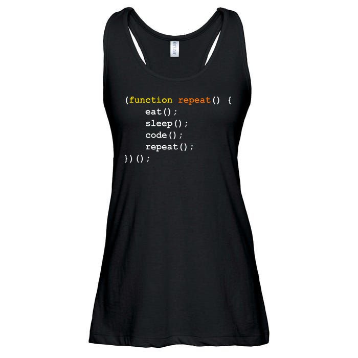Funny Computer Science Programmer Eat Sleep Code Ladies Essential Flowy Tank