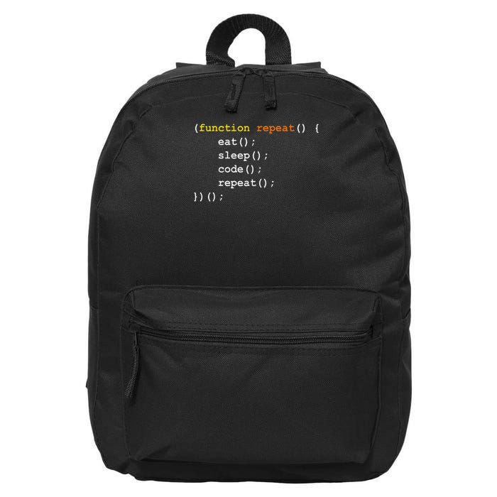 Funny Computer Science Programmer Eat Sleep Code 16 in Basic Backpack