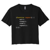 Funny Computer Science Programmer Eat Sleep Code Women's Crop Top Tee