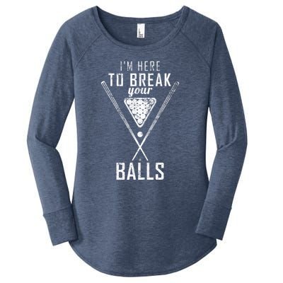 Funny Cue Stick I Am Here To Break Your Balls Sarcastic Billiards Gift Women's Perfect Tri Tunic Long Sleeve Shirt