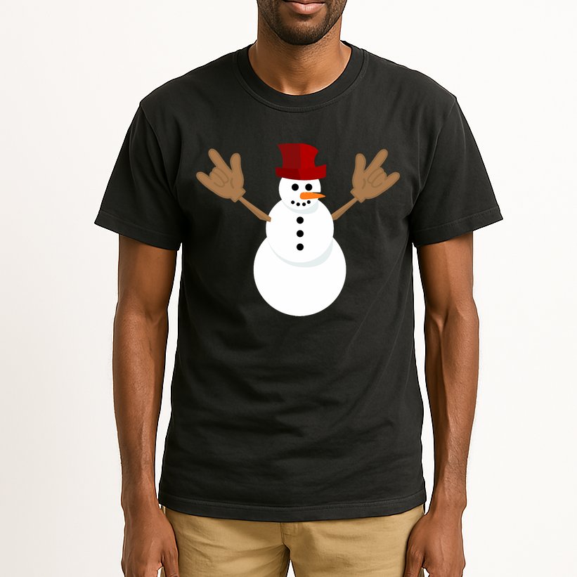 Funny Christmas Snowman Asl Sign Language I Love You Tall T-Shirt