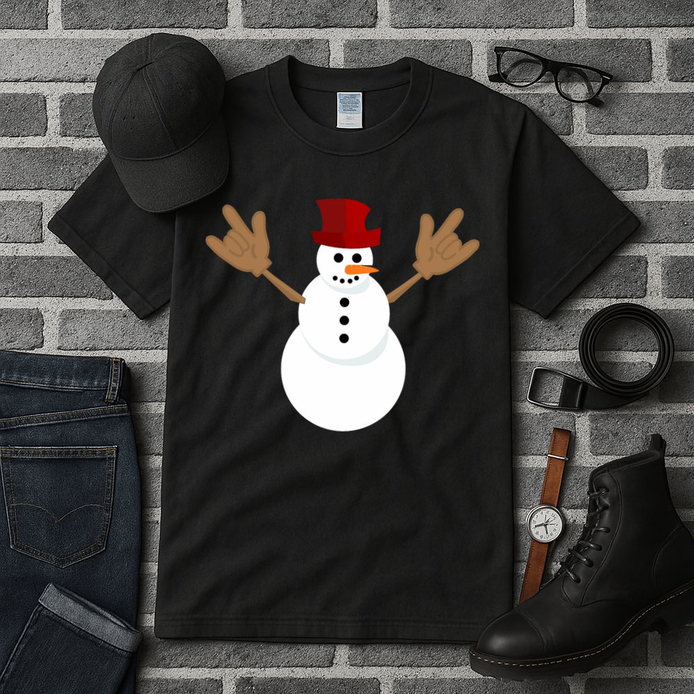 Funny Christmas Snowman Asl Sign Language I Love You Tall T-Shirt