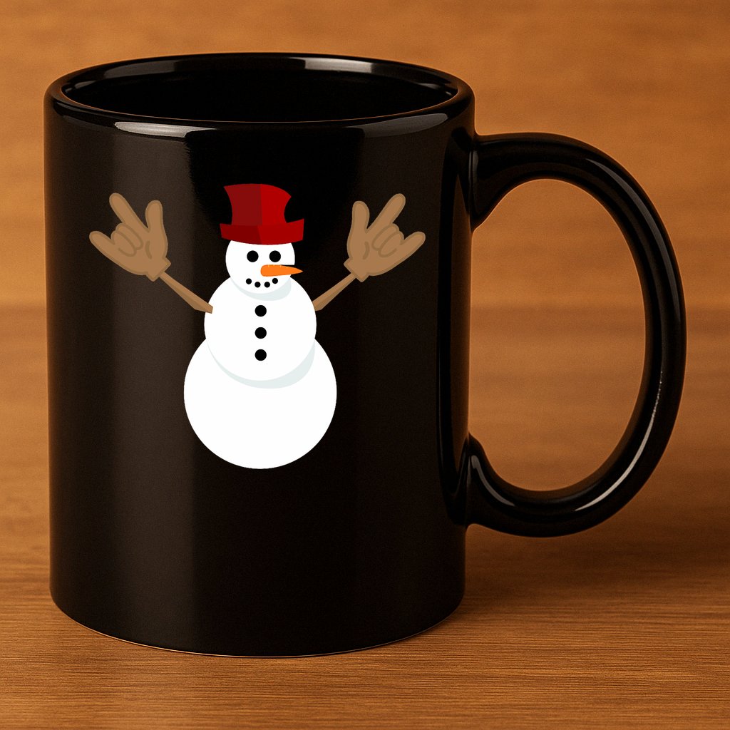 Funny Christmas Snowman Asl Sign Language I Love You 11oz C Handle Ceramic Mug