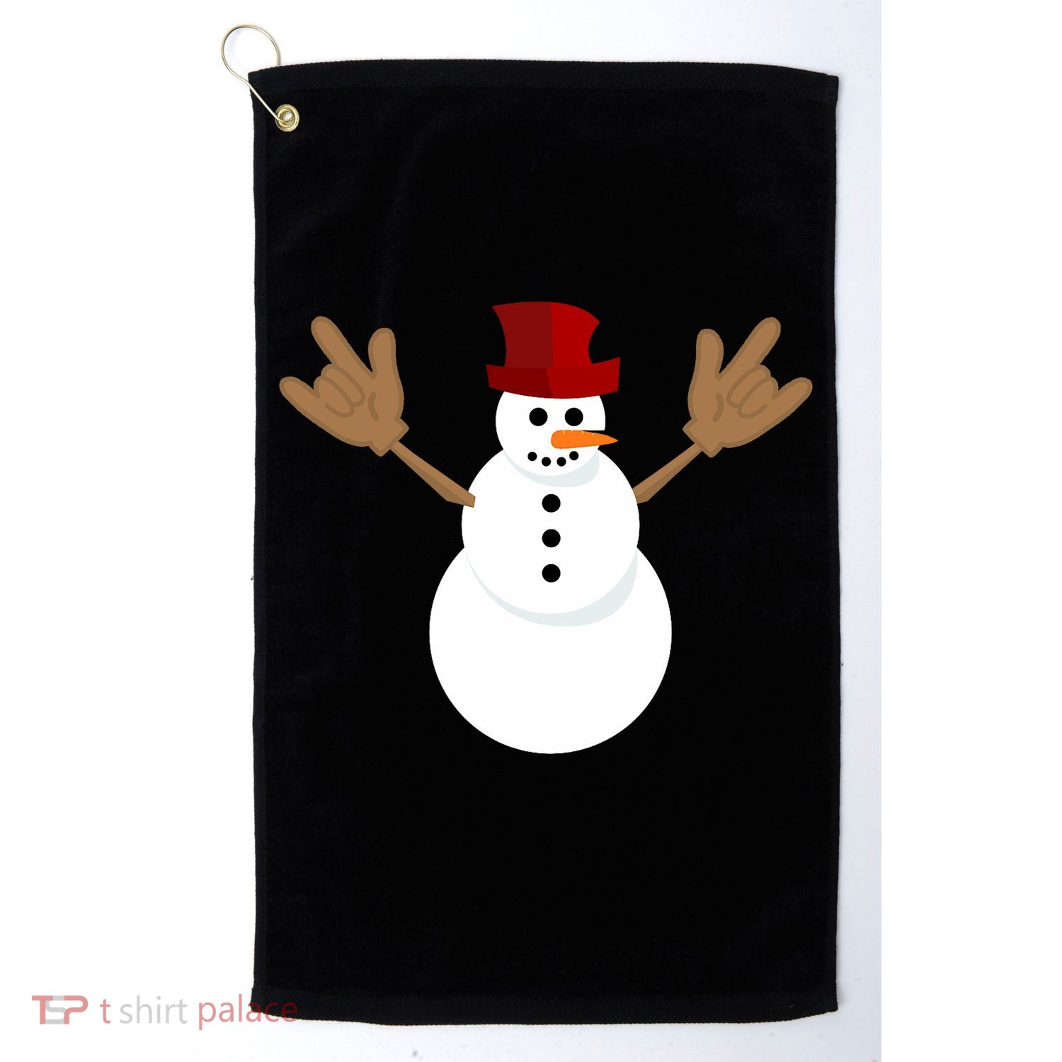 Funny Christmas Snowman Asl Sign Language I Love You Golf Towel