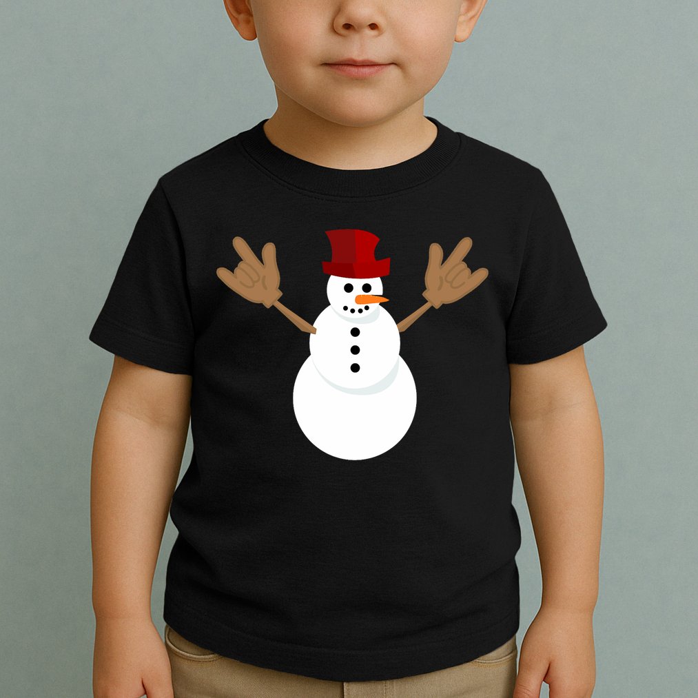 Funny Christmas Snowman Asl Sign Language I Love You Toddler T-Shirt