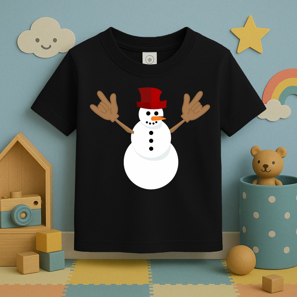 Funny Christmas Snowman Asl Sign Language I Love You Toddler T-Shirt