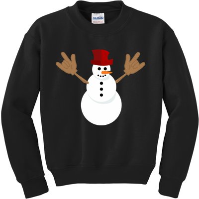 Funny Christmas Snowman Asl Sign Language I Love You Kids Sweatshirt