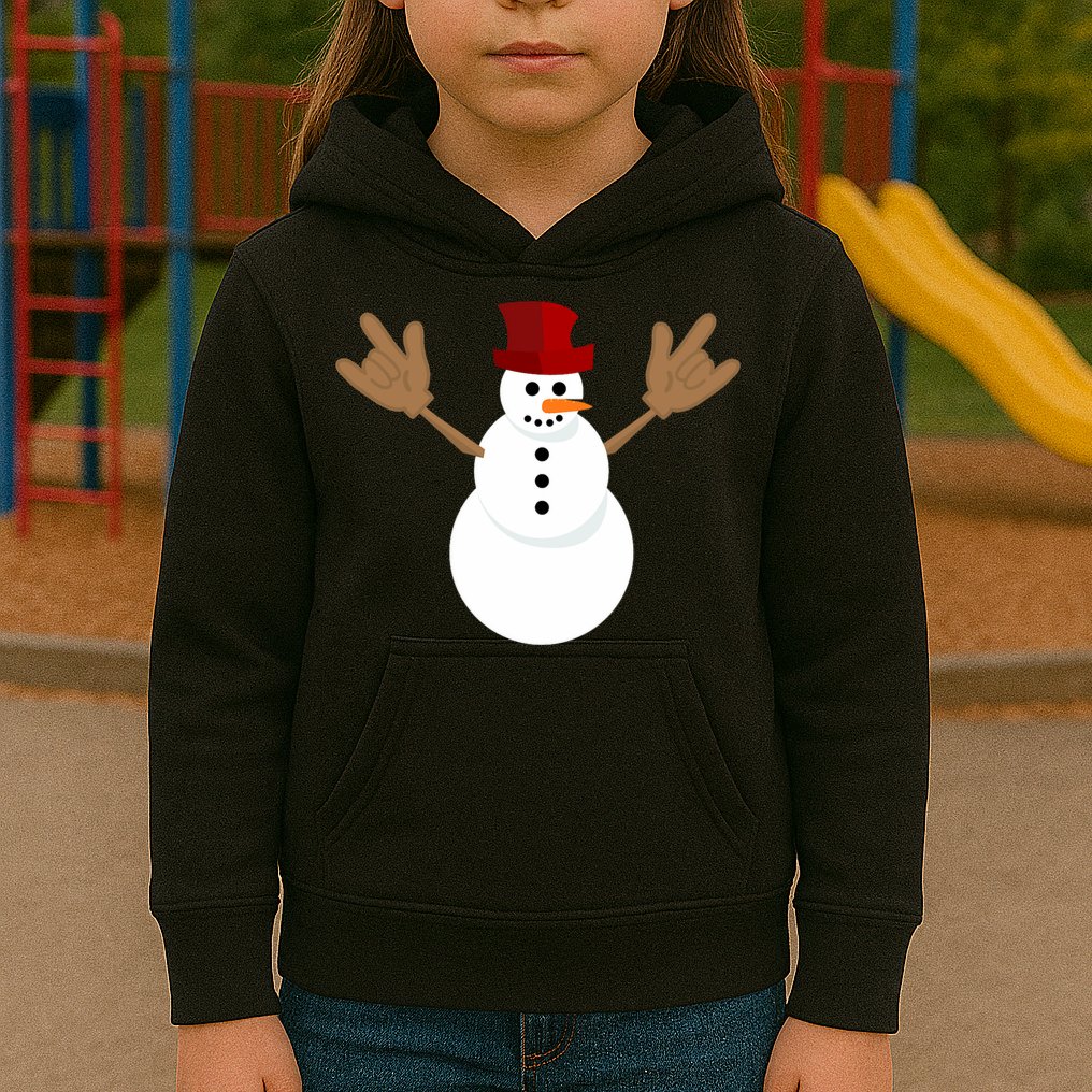 Funny Christmas Snowman Asl Sign Language I Love You Kids Hoodie