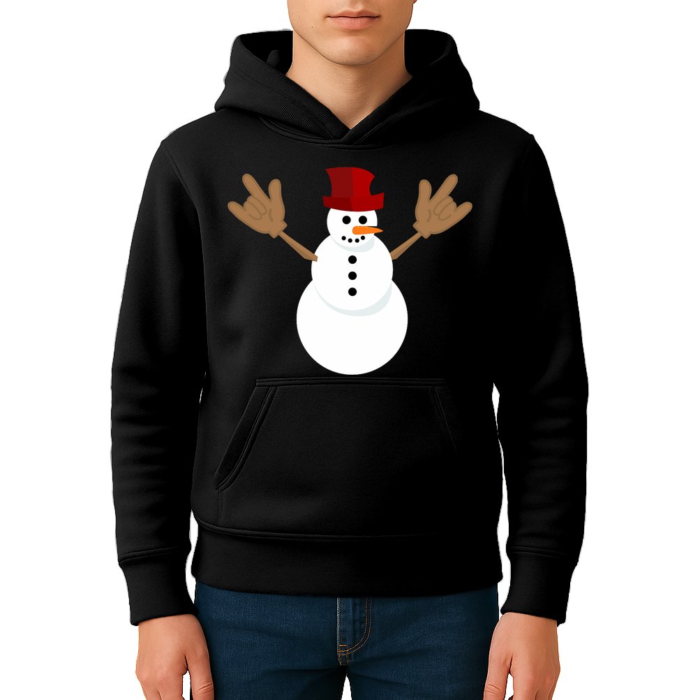 Funny Christmas Snowman Asl Sign Language I Love You Kids Hoodie