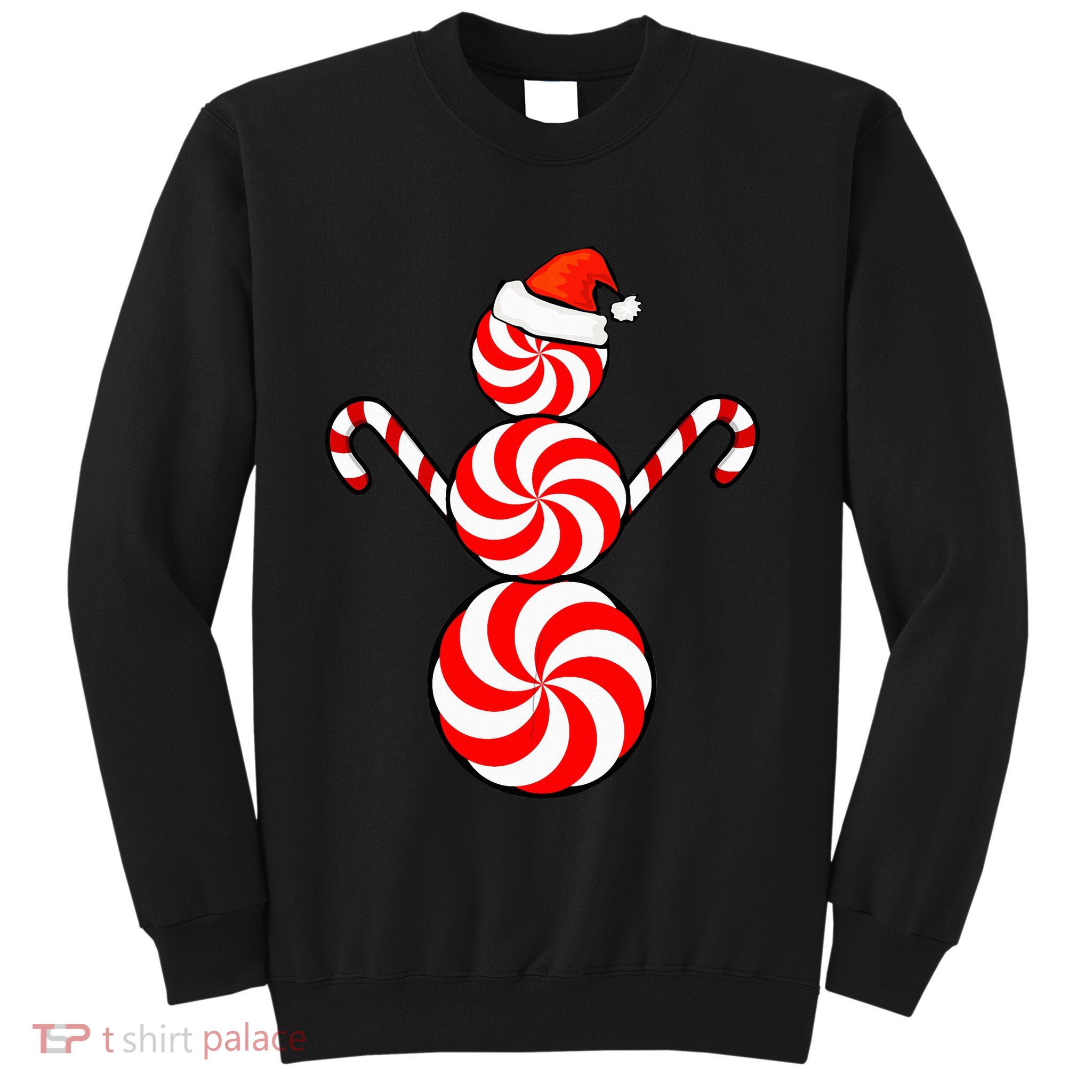 Funny Christmas S Peppermint Candy Snowman Sweatshirt