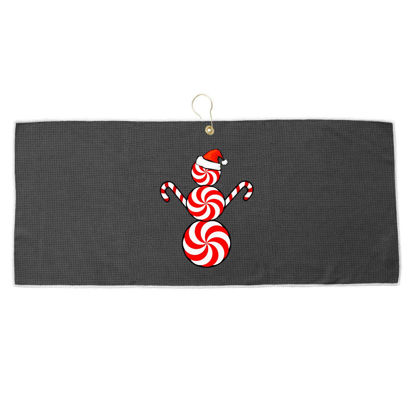 Funny Christmas S Peppermint Candy Snowman Large Microfiber Waffle Golf Towel
