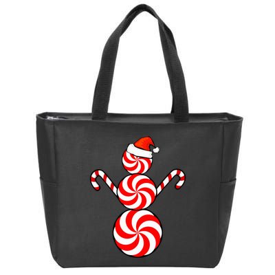 Funny Christmas S Peppermint Candy Snowman Zip Tote Bag