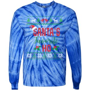 Funny Christmas Santas Favorite Ho Ugly Christmas Great Gift Tie-Dye Long Sleeve Shirt