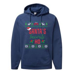 Funny Christmas Santas Favorite Ho Ugly Christmas Great Gift Performance Fleece Hoodie