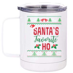 Funny Christmas Santas Favorite Ho Ugly Christmas Great Gift 12 oz Stainless Steel Tumbler Cup