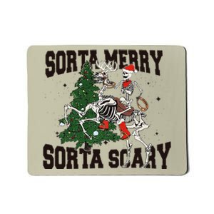 Funny Christmas Sorta Merry Sorta Scary Skeleton Xmas Tree Mousepad