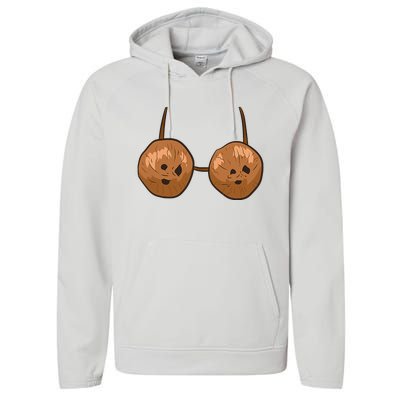 Funny Coconut Summer Coconuts Bra Halloween Performance Fleece Hoodie