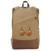 Funny Coconut Summer Coconuts Bra Halloween Cotton Canvas Backpack
