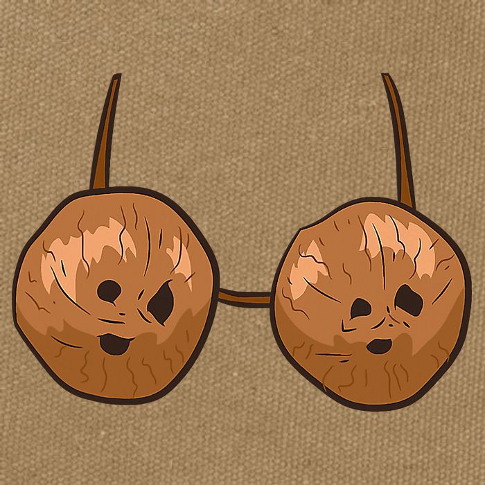 Funny Coconut Summer Coconuts Bra Halloween Cotton Canvas Backpack