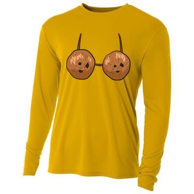 Funny Coconut Summer Coconuts Bra Halloween Cooling Performance Long Sleeve Crew