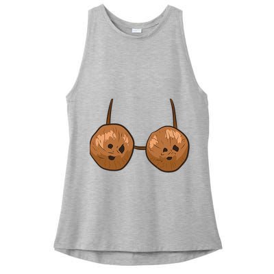 Funny Coconut Summer Coconuts Bra Halloween Ladies PosiCharge Tri-Blend Wicking Tank