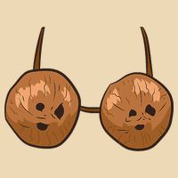 Funny Coconut Summer Coconuts Bra Halloween Drawstring Bag