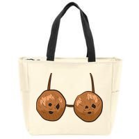 Funny Coconut Summer Coconuts Bra Halloween Zip Tote Bag