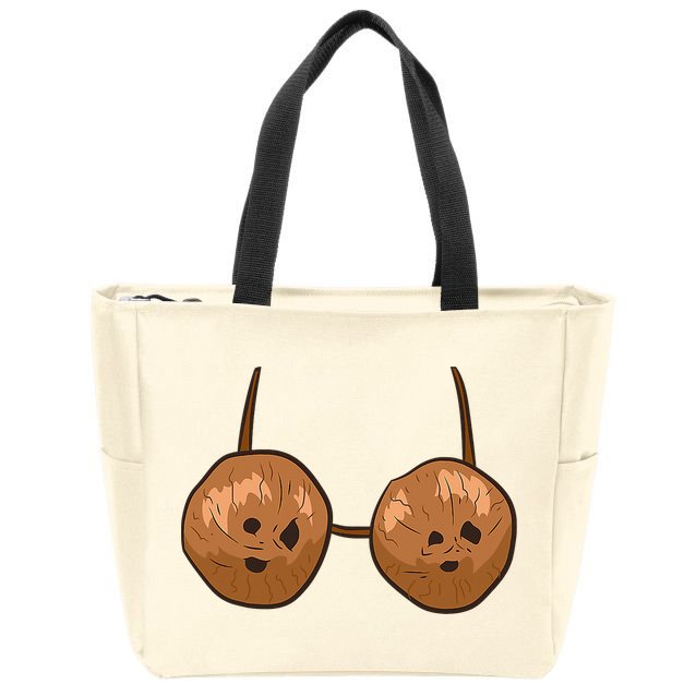 Funny Coconut Summer Coconuts Bra Halloween Zip Tote Bag
