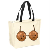 Funny Coconut Summer Coconuts Bra Halloween Zip Tote Bag