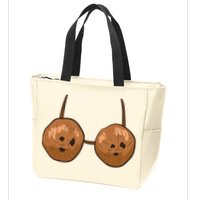 Funny Coconut Summer Coconuts Bra Halloween Zip Tote Bag