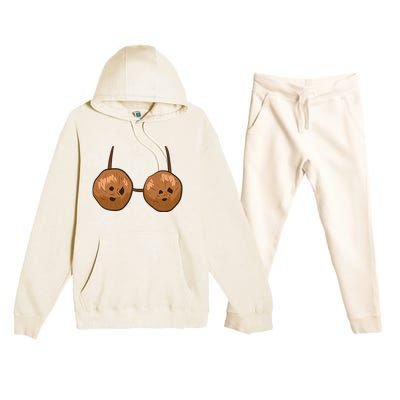 Funny Coconut Summer Coconuts Bra Halloween Premium Hooded Sweatsuit Set