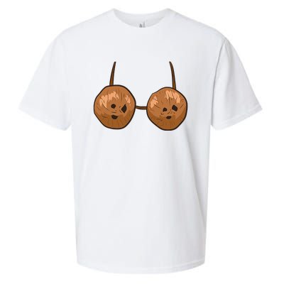 Funny Coconut Summer Coconuts Bra Halloween Sueded Cloud Jersey T-Shirt