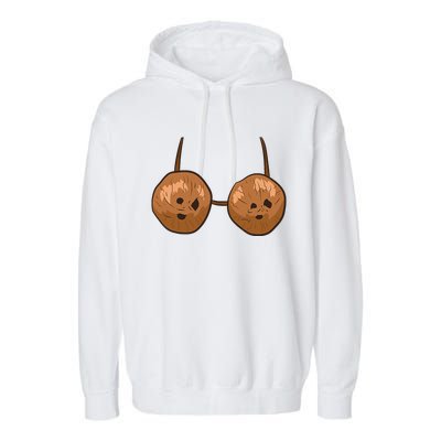 Funny Coconut Summer Coconuts Bra Halloween Garment-Dyed Fleece Hoodie