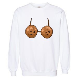 Funny Coconut Summer Coconuts Bra Halloween Garment-Dyed Sweatshirt