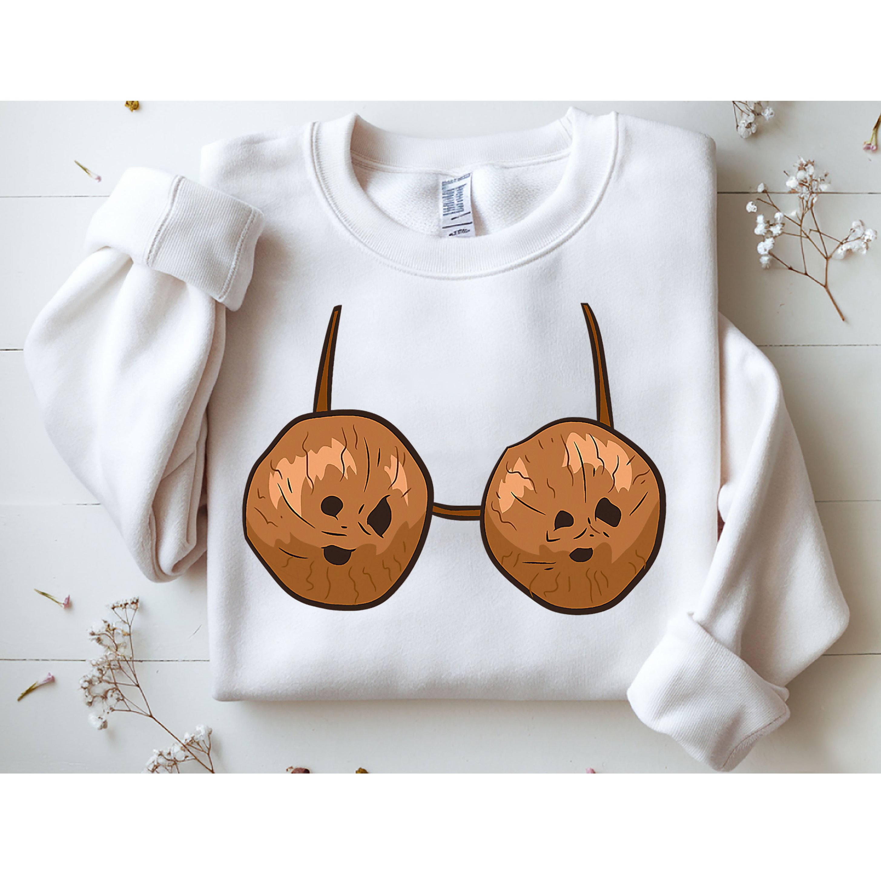 Funny Coconut Summer Coconuts Bra Halloween Sweatshirt