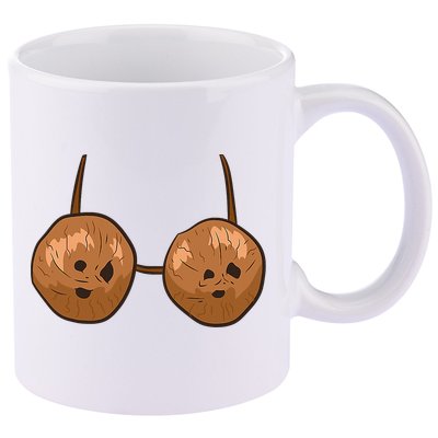 Funny Coconut Summer Coconuts Bra Halloween 11oz C Handle Ceramic Mug