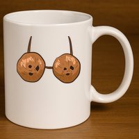 Funny Coconut Summer Coconuts Bra Halloween 11oz C Handle Ceramic Mug