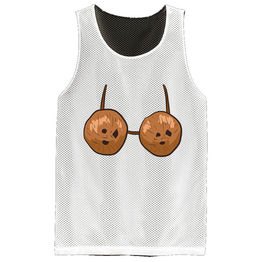 Funny Coconut Summer Coconuts Bra Halloween Mesh Reversible Basketball Jersey Tank