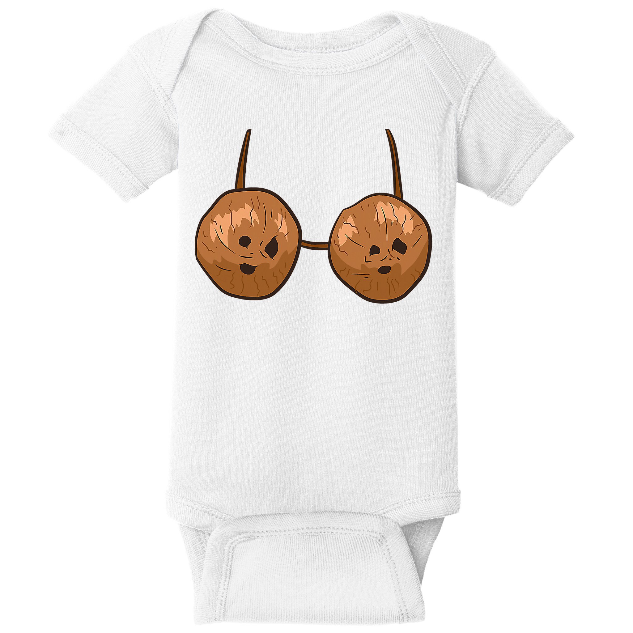 Funny Coconut Summer Coconuts Bra Halloween Baby Bodysuit
