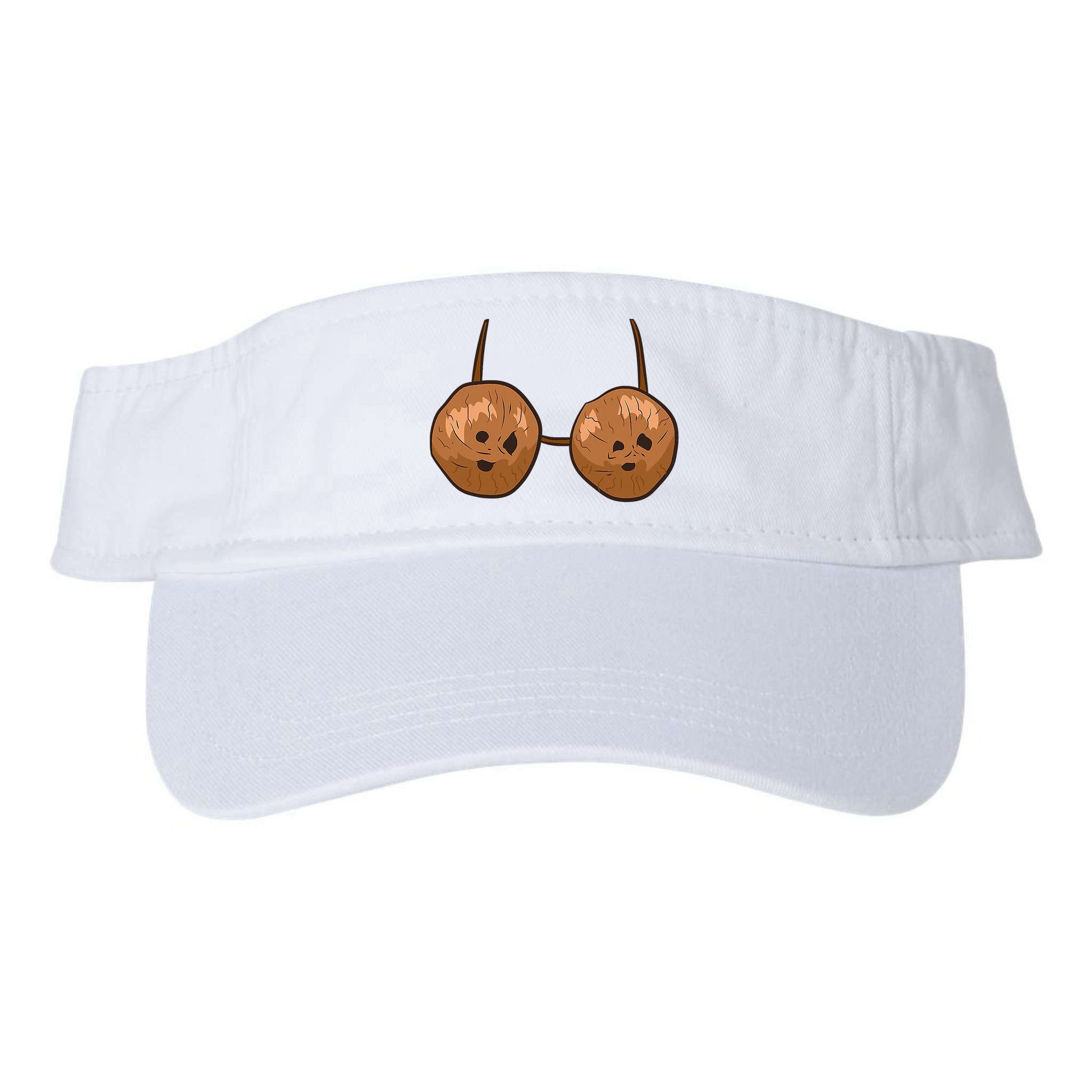 Funny Coconut Summer Coconuts Bra Halloween Visor