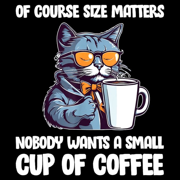 Funny Cat Size Matters Nobody Wants A Small Cup Of Coffee 16 in Basic Backpack