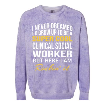 Funny Clinical Social Worker Cool Gift Funny Gift Funny Gift Colorblast Crewneck Sweatshirt