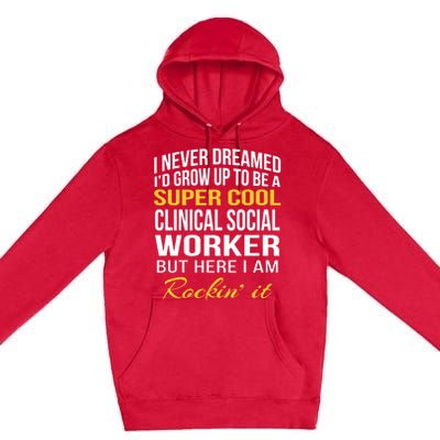 Funny Clinical Social Worker Cool Gift Funny Gift Funny Gift Premium Pullover Hoodie