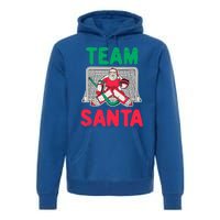 Funny Christmas Santa Ice Hockey Goaltender Goalie Gift Premium Hoodie