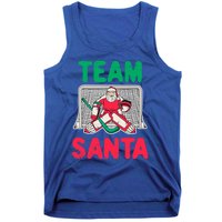 Funny Christmas Santa Ice Hockey Goaltender Goalie Gift Tank Top