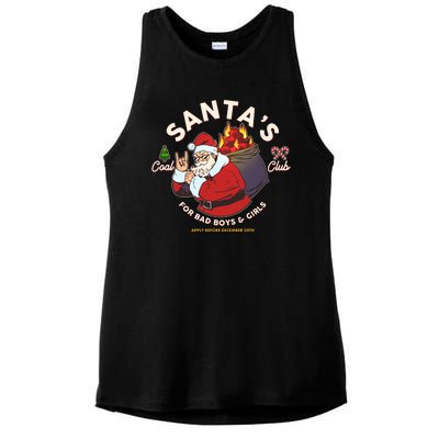 Funny Christmas Santa's Coal Club For Bad Boys And Girls Ladies PosiCharge Tri-Blend Wicking Tank