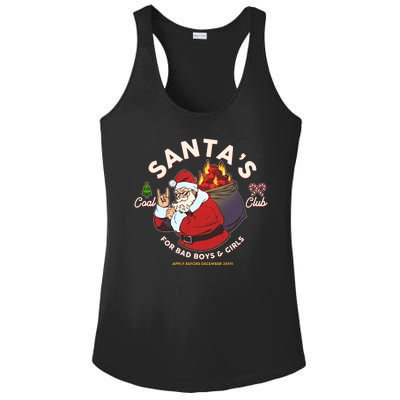 Funny Christmas Santa's Coal Club For Bad Boys And Girls Ladies PosiCharge Competitor Racerback Tank