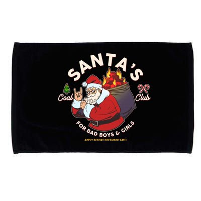 Funny Christmas Santa's Coal Club For Bad Boys And Girls Microfiber Hand Towel