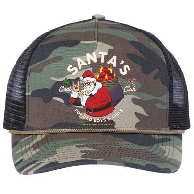 Funny Christmas Santa's Coal Club For Bad Boys And Girls Retro Rope Trucker Hat Cap