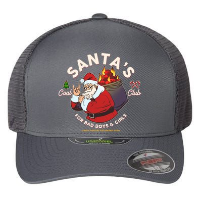 Funny Christmas Santa's Coal Club For Bad Boys And Girls Flexfit Unipanel Trucker Cap